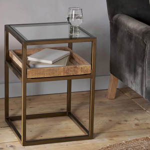 Nkuku Luzon Iron & Mango Wood Side Table